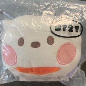 NWT BTS BT21 Minini RJ Cute Wrist Cushion White Plush Animal